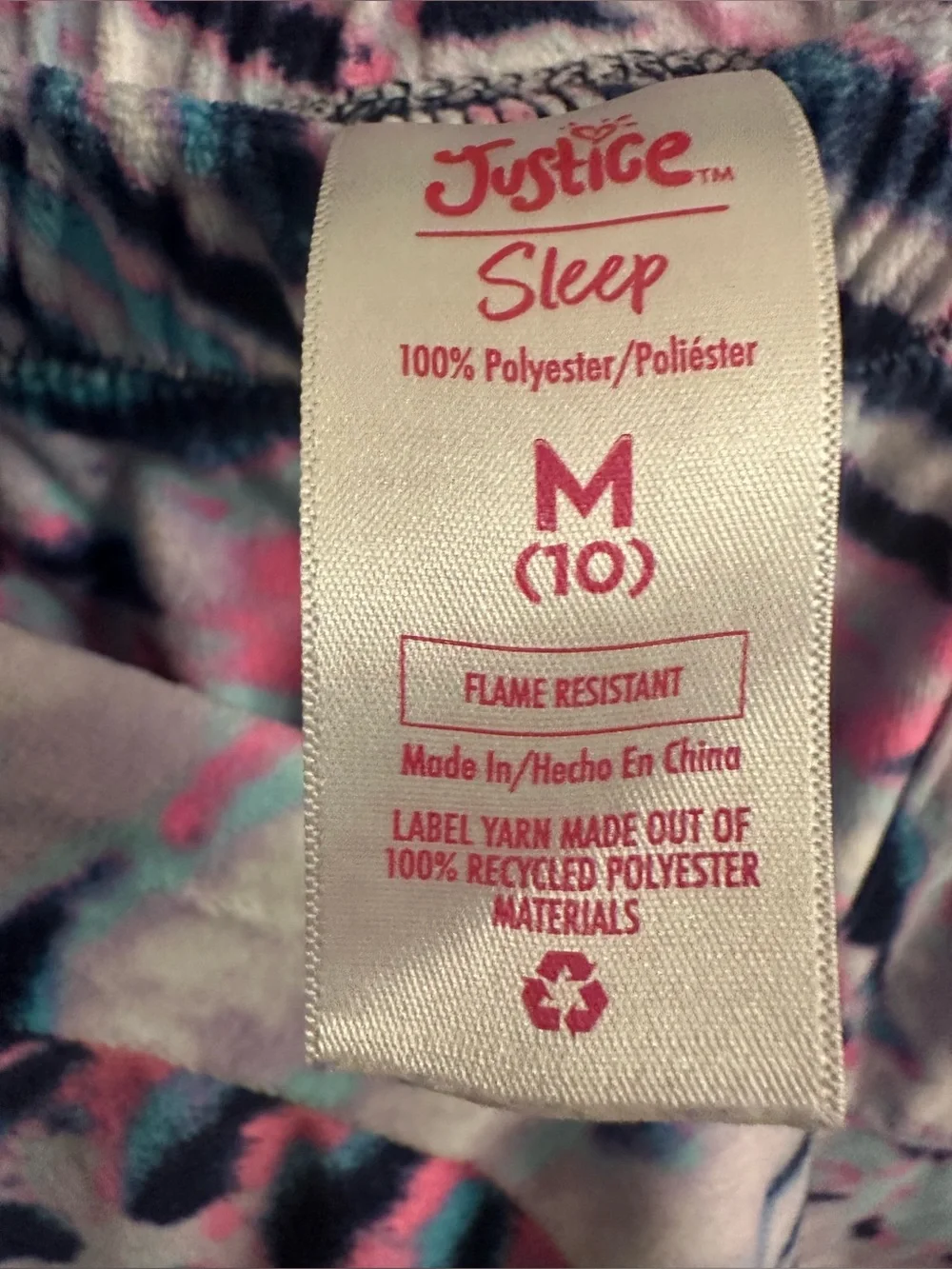 Justice Sleep Girls Size M 10 2 Piece Pajama Set Long Sleeve Pants